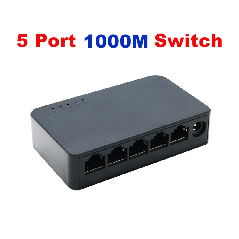 5 Port Mini Network Switches 100/1000Mbps RJ45 LAN Desktop Fast Ethernet Switching Hub Adapter Half/Full-Duplex for Home Monitor