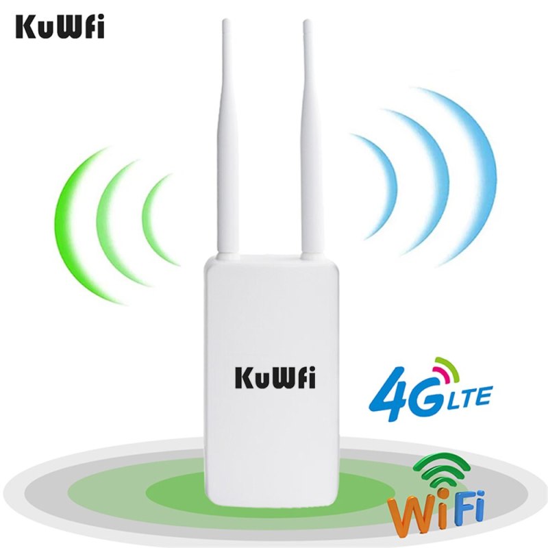 KuWFi 4G WiFi Router 300Mbps Wireless Long Range WiFi Range Extender Unlocked Outdoor Waterproof LTE Router With Sim Card