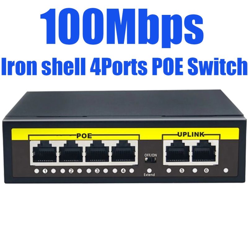 KuWFi POE Switch 48V 100Mbps Smart IP Switch 4/8 Ports POE Standard RJ45  Injector Switcher for IP Camera/Wireless AP/CCTV