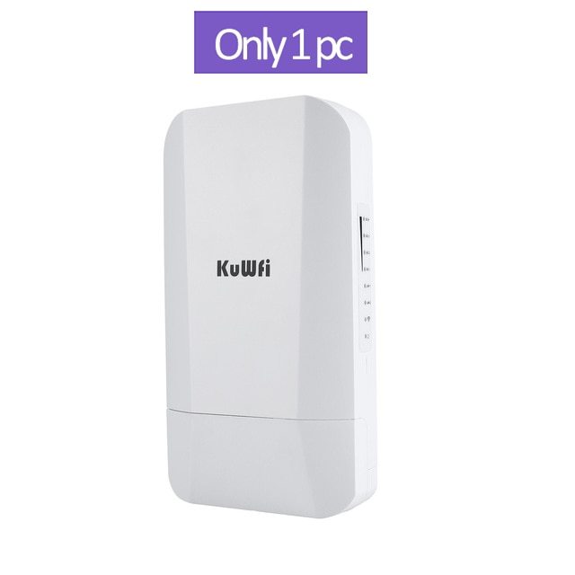 KuWFi 2.4G 300Mbps Outdoor Wireless Bridge Point to Point 1-2KM  Router  with Gigabit RJ45 port IP65 waterproof 24V POE Adapter