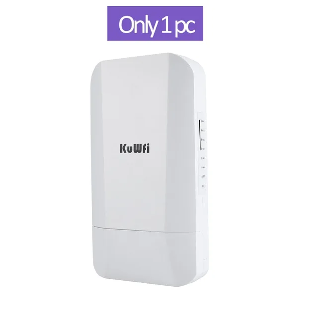 KuWFi 2.4G 300Mbps Outdoor Wireless Bridge Point to Point 1-2KM  Router  with Gigabit RJ45 port IP65 waterproof 24V POE Adapter