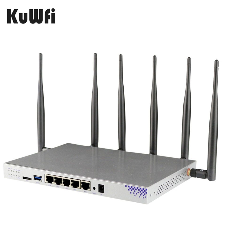 KuWFi 1200Mbps Wireless Router Openwrt 3G/4G LTE Wifi Router Dual-band  Router Wifi Repeater With SIM Card Slot&RJ45Ports