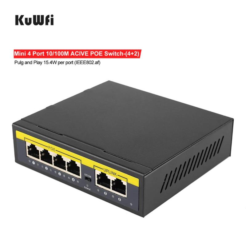 KuWFi POE Switch 48V 100Mbps Smart IP Switch 4/8 Ports POE Standard RJ45  Injector Switcher for IP Camera/Wireless AP/CCTV