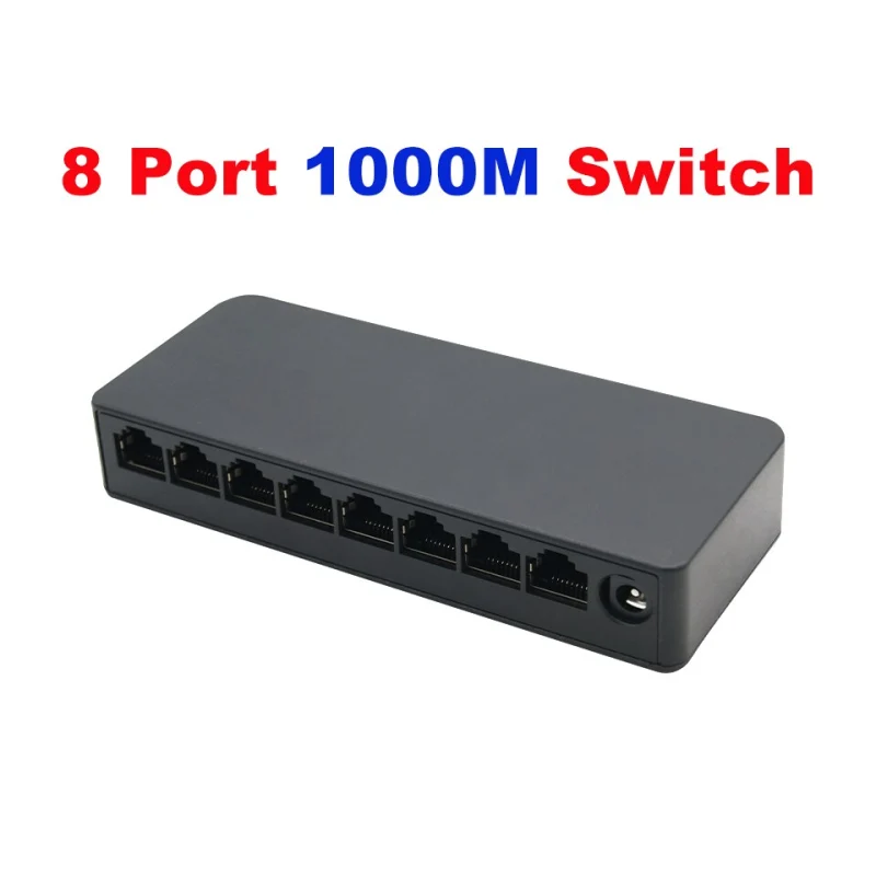 8 Port Smart Network Switch 100/1000M Fast Ethernet Gigabit Switch Desktop RJ45 LAN Hub Auto MDI/MDIX for Office Home School Net