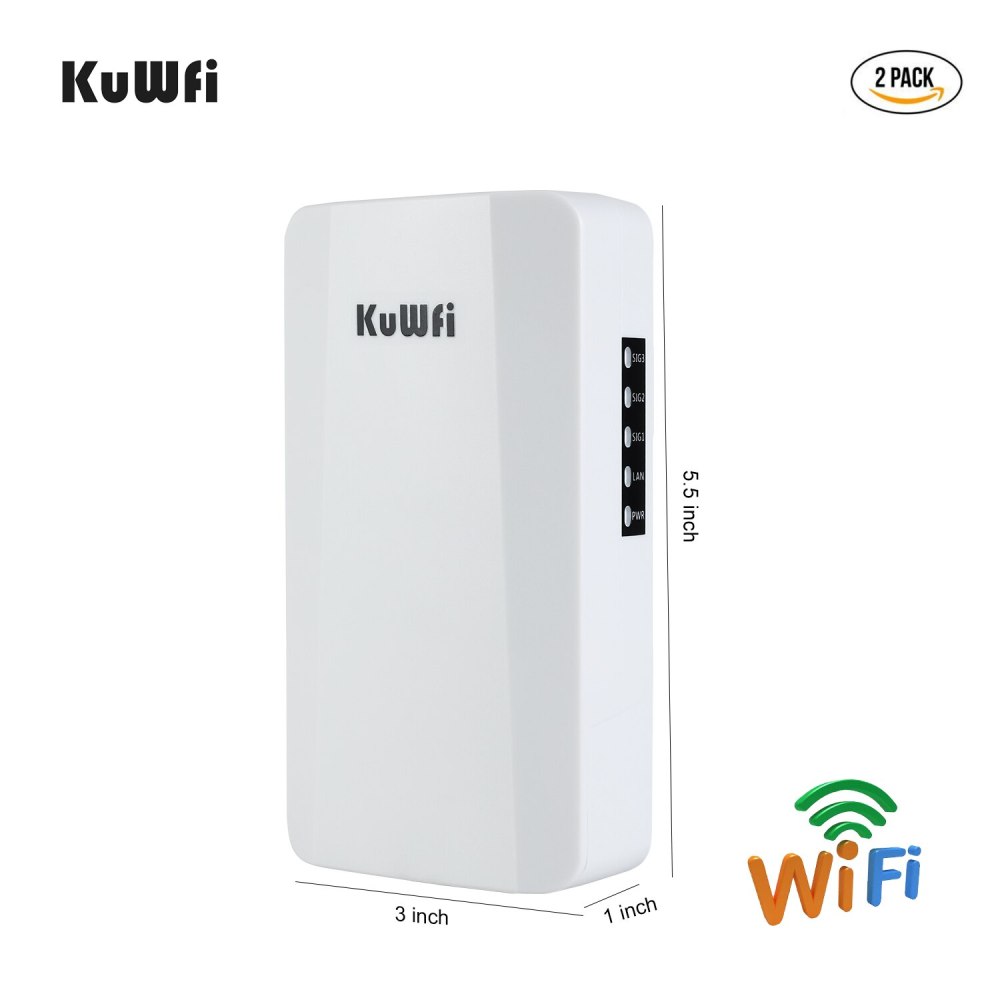 KuWFi Outdoor Router Outdoor P2P 1KM Wireless WIFI Bridge 300Mbps Wireless CPE With 24V POE Adapter for IP Camera