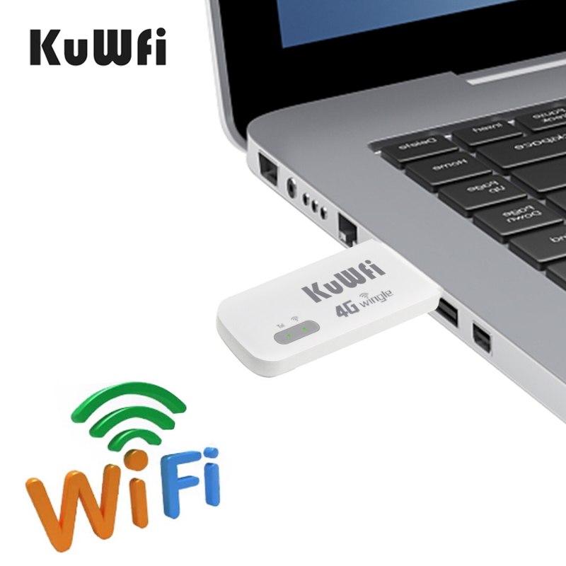 KuWFi 4G Router USB Modem 4G Wifi Dongle Unlocked Mini Car Wireless Routers Mobile Wifi Hotspot With Sim Card Slot