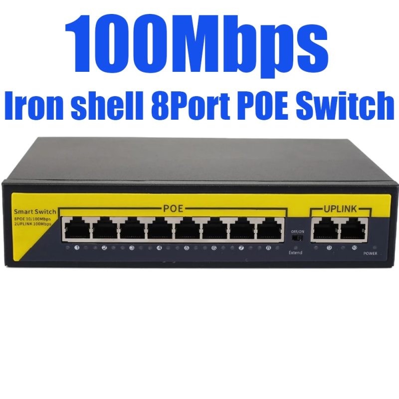 KuWFi POE Switch 48V 100Mbps Smart IP Switch 4/8 Ports POE Standard RJ45  Injector Switcher for IP Camera/Wireless AP/CCTV