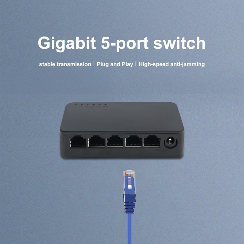 5 Port Mini Network Switches 100/1000Mbps RJ45 LAN Desktop Fast Ethernet Switching Hub Adapter Half/Full-Duplex for Home Monitor