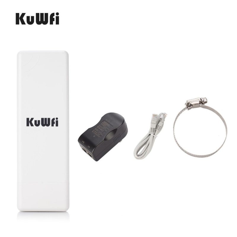 KuWFi Outdoor Wifi Bridge 5.8G 900Mbps Wireless CPE Router  Point to Point 1-2KM WIFI Repeater WIFI Extender With POE Adapter