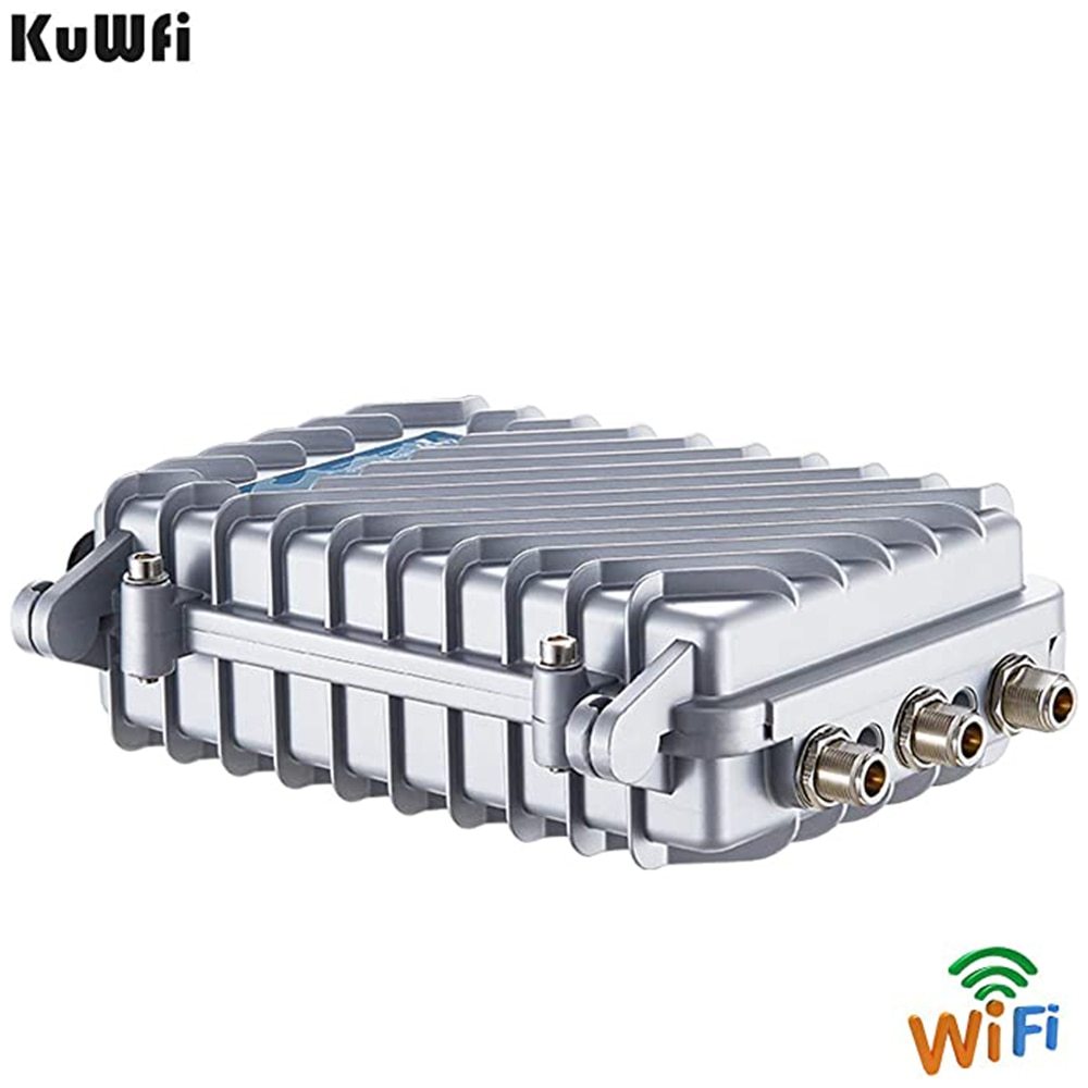 KuWFi Outdoor Wireless Bridge WiFi Access Point 750Mbps Wireless Repeater 2.4G&5.8G Wifi Antennas Waterproof Base Station AP