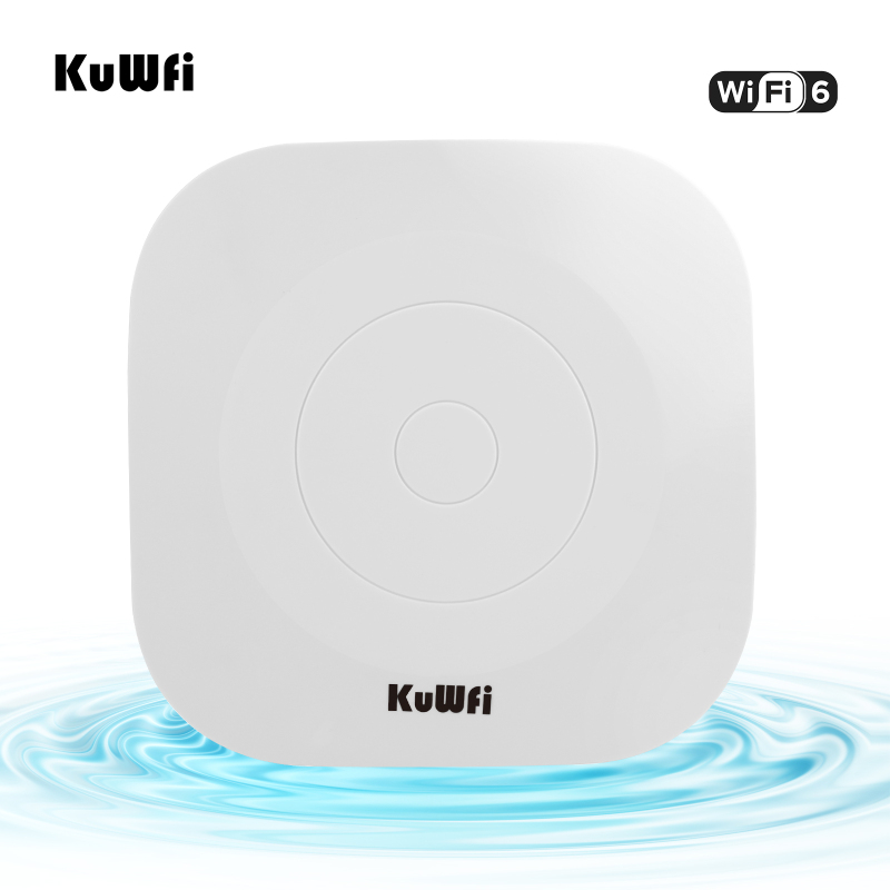 KuWFi 1800Mbps WiFi 6 Wireless Ceiling AP Dual Band 2.4G&5.8G 11AX WiFi Range Extender Router Access Point Gigabit LAN 48V POE