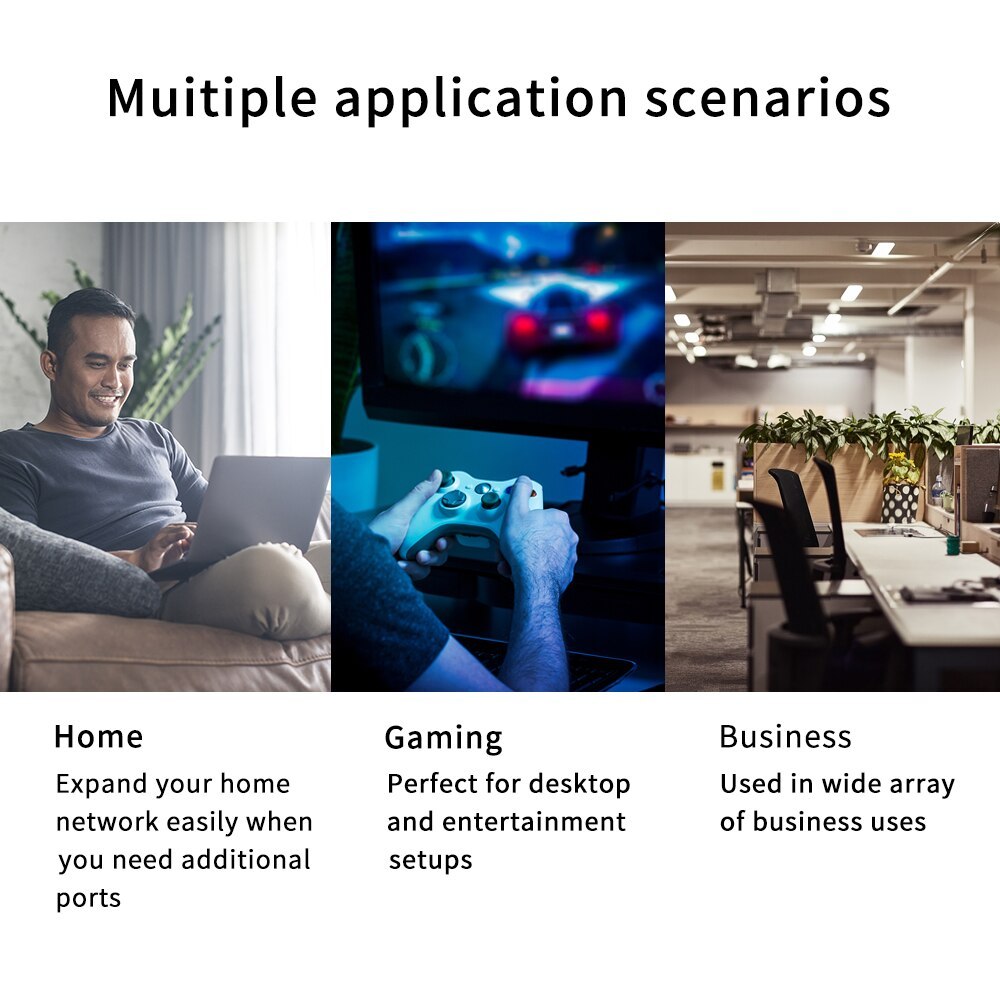 KuWFi 48V Network POE Switch Gigabit 1000Mbps 6Ports Ethernet IEEE 802.3af/at Switch Suitable for IP camera/Wireless AP/CCTV