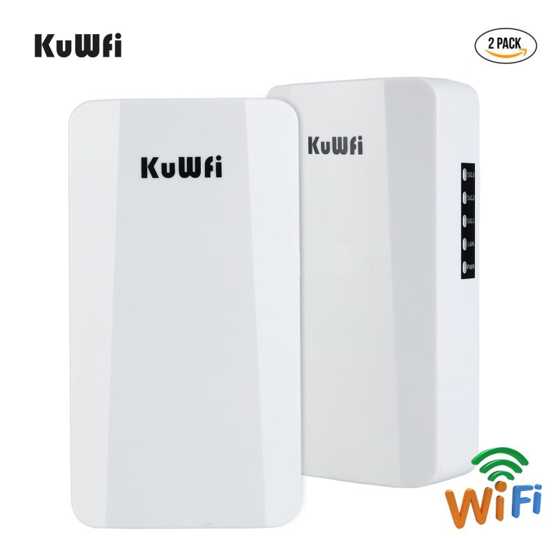 KuWFi Outdoor Router Outdoor P2P 1KM Wireless WIFI Bridge 300Mbps Wireless CPE With 24V POE Adapter for IP Camera