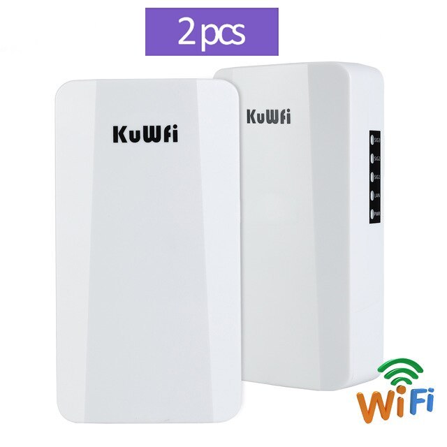 KuWFi Outdoor Router Outdoor P2P 1KM Wireless WIFI Bridge 300Mbps Wireless CPE With 24V POE Adapter for IP Camera