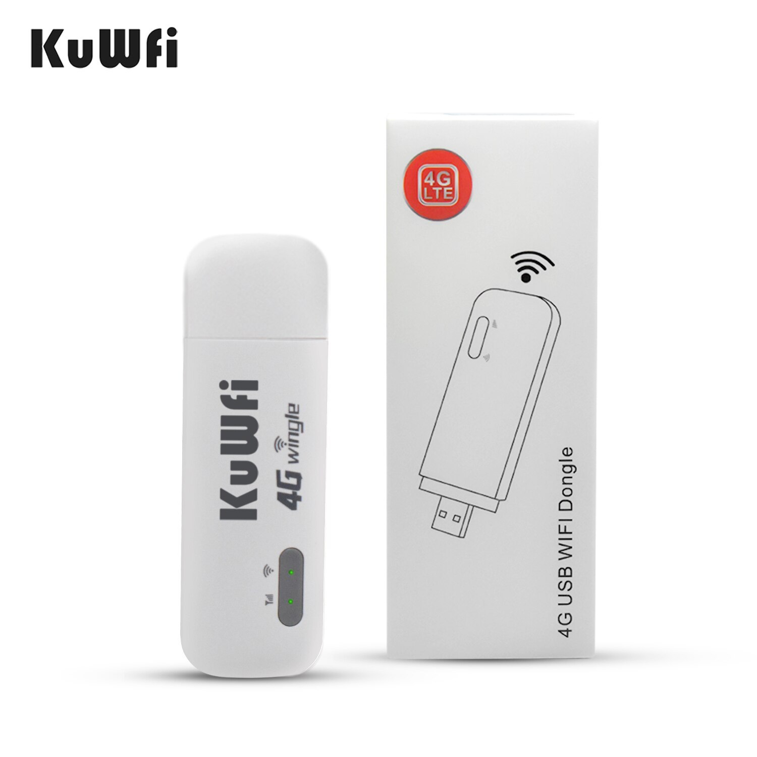KuWFi 4G Router USB Modem 4G Wifi Dongle Unlocked Mini Car Wireless Routers Mobile Wifi Hotspot With Sim Card Slot