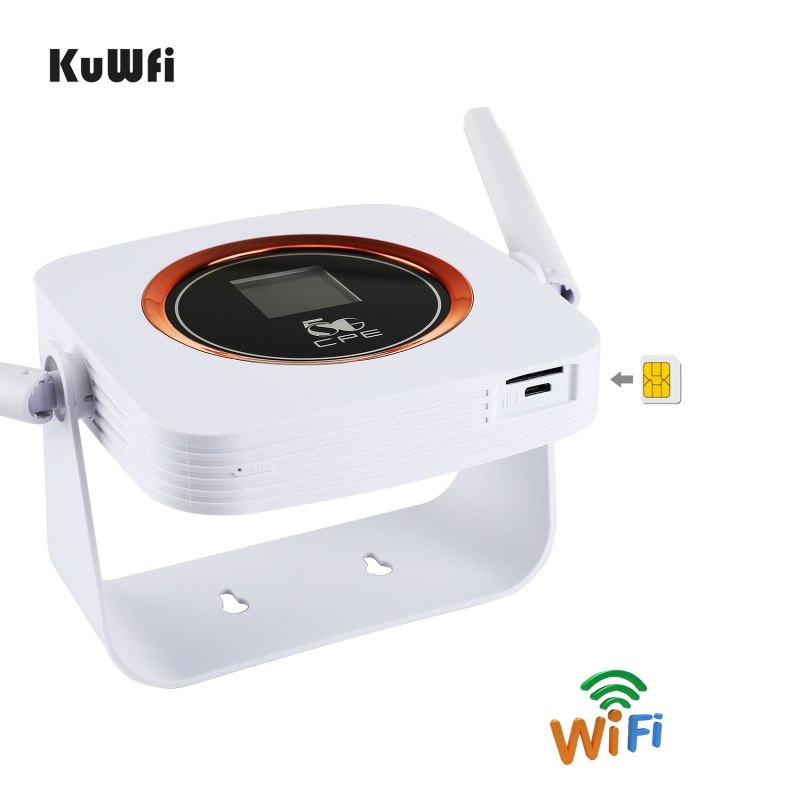 KuWFi 4G Router Cat6 300Mbps Unlocked Wireless CPE Router 4G LTE SIM Wifi Router With SIM Card Slot &amp;RJ45 Lan Port