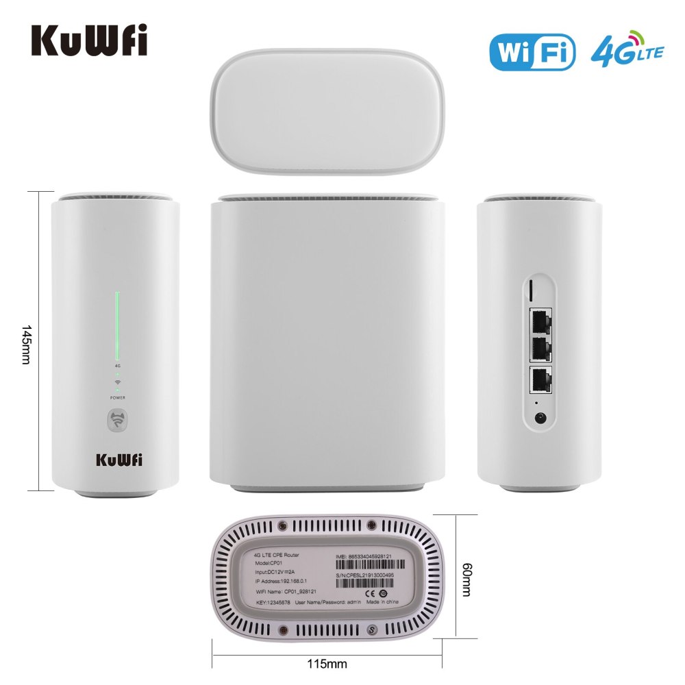 4G Router CAT4 150Mbps Mobile WiFi Hotspot Router 4G CPE Sim Card Wireless Router 32 Users RJ45 WAN LAN LTE Indoor Wifi Router