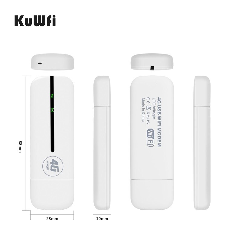 KuWFi 4G USB WIFI Modem Unlocked Wireless Router 4G Sim Card Wi-fi Dongle Mobile Mini Hotspot/Dongle Pоутер Wi Fi FDD