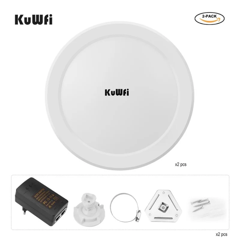 KuWFi 900Mbps Outdoor Wireless Wifi Bridge  5.8G Wireless Repeater/AP Router Point to Point 3-5KM Wifi Coverage 24V POE Adapter