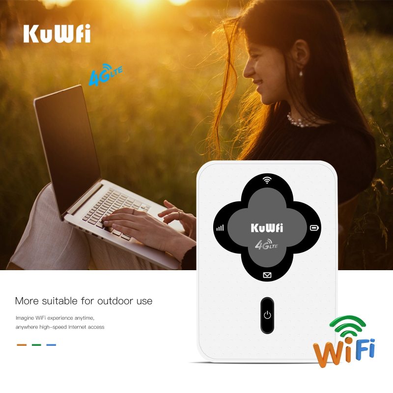 KuWFi Unlock 4G Router Mini 150Mbps Wireless Pocket Wifi Router Portable Mobile WI-FI Hotspot Routers Modem With SIM Card Slot