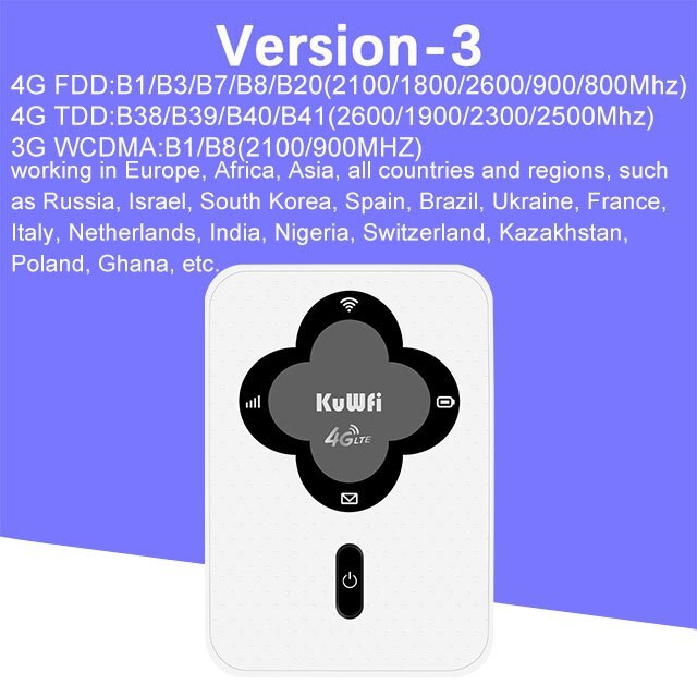 KuWFi Unlock 4G Router Mini 150Mbps Wireless Pocket Wifi Router Portable Mobile WI-FI Hotspot Routers Modem With SIM Card Slot