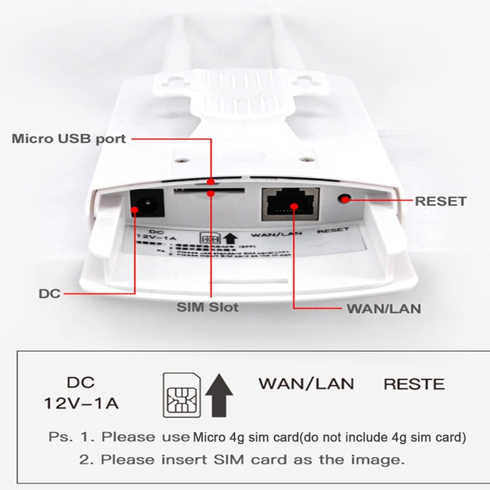 KuWFi Waterproof Outdoor 4G Router 150Mbps CAT4 LTE Routers 3G/4G SIM Card WiFi Router Modem for IP Camera/Outside WiFi Coverage