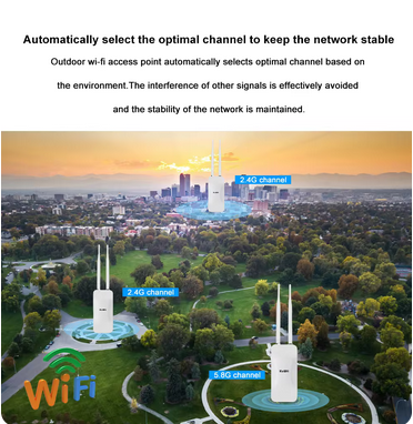 KuWFi High Power AC1200 Outdoor Wireless Wifi Repeater AP Router 1200Mbps Dual Dand 2.4G 5Ghz Long Range WiFi Coverage