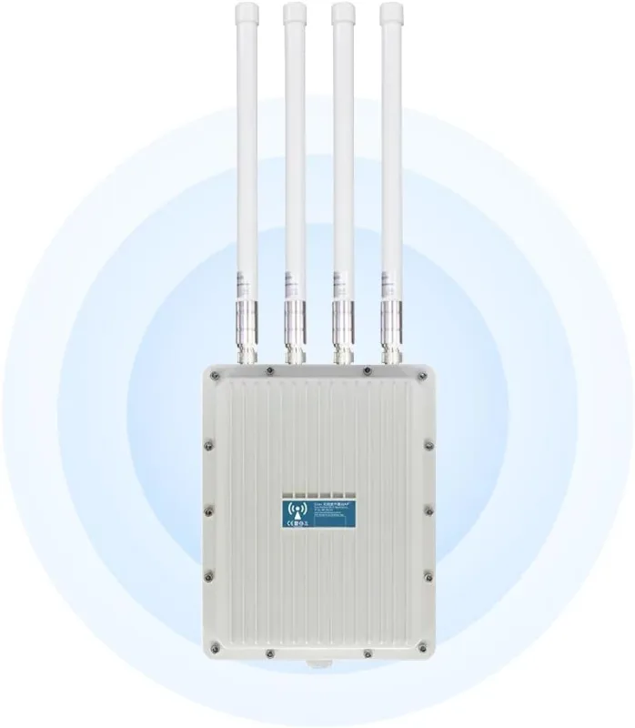 KuWFi 1800Mbps Outdoor Wireless Access Point 2.4G&5.8G WiFi Coverage Signal Booster with Gigabit RJ45 Access Point Base Station 160+ Users with repeater/ap/router mode