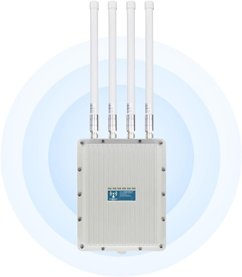 KuWFi 1800Mbps Outdoor Wireless Access Point 2.4G&5.8G WiFi Coverage Signal Booster with Gigabit RJ45 Access Point Base Station 160+ Users with repeater/ap/router mode