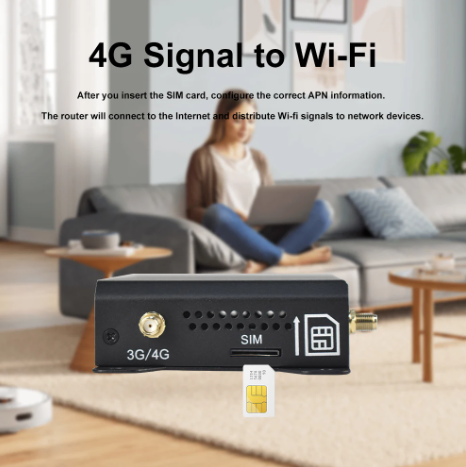 KuWFi CAT4 4G LTE Modem 300Mbps 2.4Ghz WiFi Router 4x Detachable Antennas WAN LAN Ethernet Port AP Repeater Mode SIM Card Slot