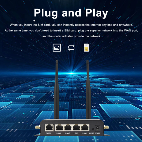 KuWFi CAT4 4G LTE Modem 300Mbps 2.4Ghz WiFi Router 4x Detachable Antennas WAN LAN Ethernet Port AP Repeater Mode SIM Card Slot