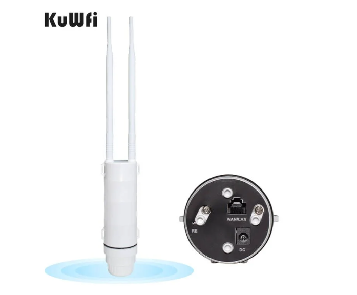 KuWFi AC1200 Outdoor AP Router 1200Mbps 2.4G 5GHz Dual Band Wireless Wifi Repeater Gigabit Port High Power Detachable Antennas