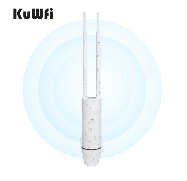 KuWFi AC1200 Outdoor AP Router 1200Mbps 2.4G 5GHz Dual Band Wireless Wifi Repeater Gigabit Port High Power Detachable Antennas