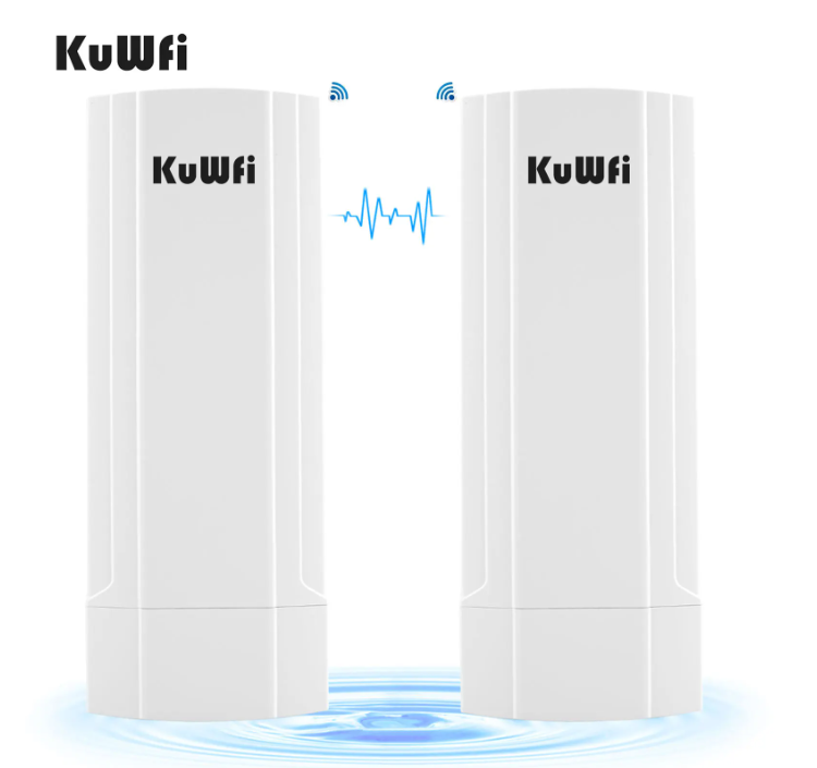 KuWfi 900Mbps 5GHz Outdoor Wifi Bridge CPE Router Long Range Extender PTP Up to 5KM Wifi Coverage Gigabit Port AP Repeater Mode