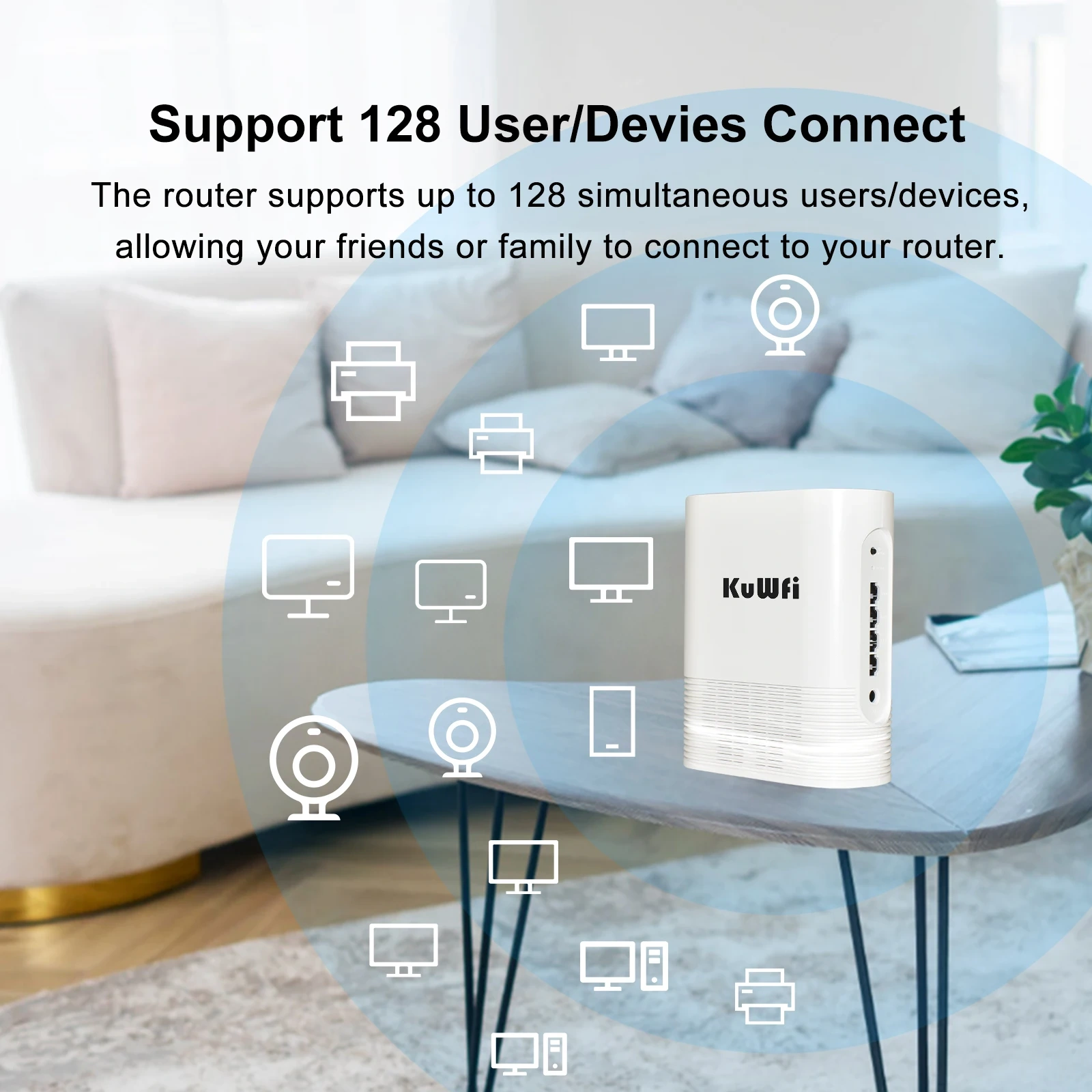 KuWFi 3000Mbps 2.4G 5.8G Dual Band Wireless Wi-Fi6 Router Gigabit WAN LAN Port Built-in WiFi Antenna Support VPN MESH 128 Users