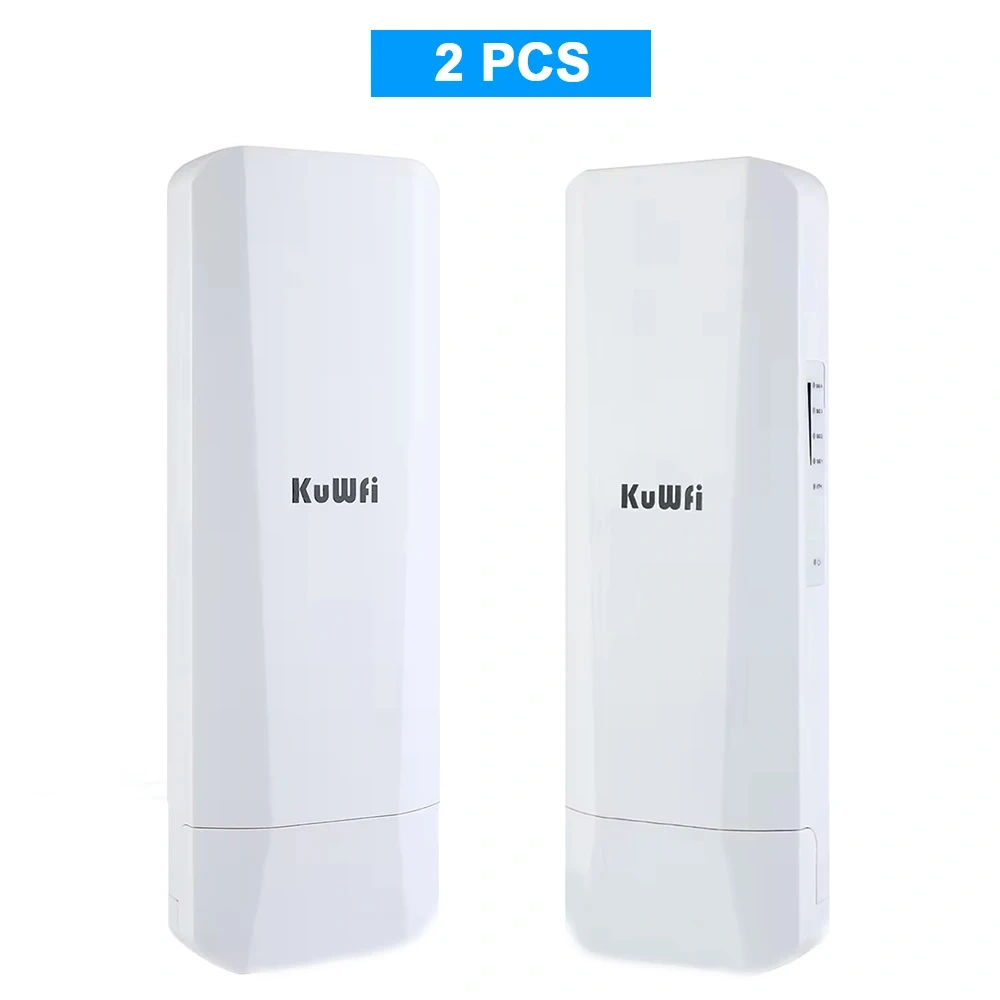 KuWFi 5.8Ghz Outdoor CPE Bridge 450Mbps Wireless WiFi AP Repeater Mode WiFi Coverage Point to Point Up to 3KM 14dBi Antenna IP65