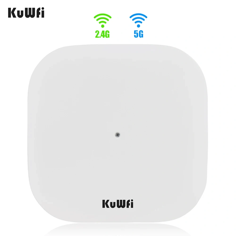 KuWfi AX3000 Ceiling AP Router 3000Mbps 2.4GHz 5GHz Dual Band Wifi6 Router Gigabit Ethernet WAN LAN Port Support 48V POE MESH