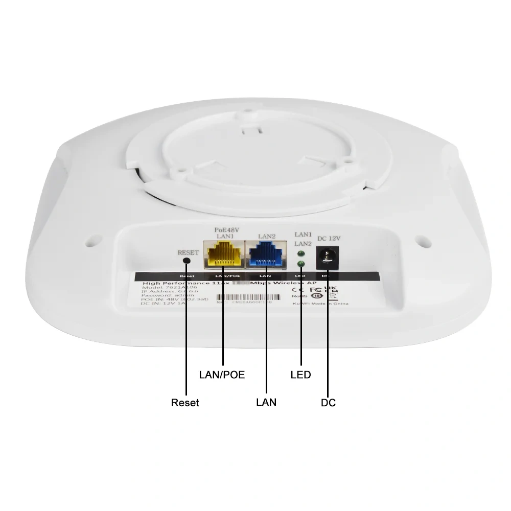 KuWfi AX3000 Ceiling AP Router 3000Mbps 2.4GHz 5GHz Dual Band Wifi6 Router Gigabit Ethernet WAN LAN Port Support 48V POE MESH