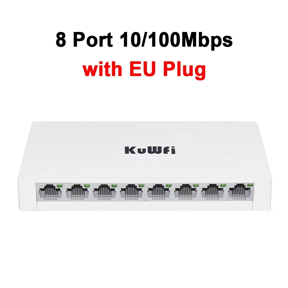 KuWFi 5/8 Port Desktop Network Switch 10/100/1000Mbps Gigabit Ethernet Switch Fast RJ45 Port Auto MDI/MDIX for PC Camera Router