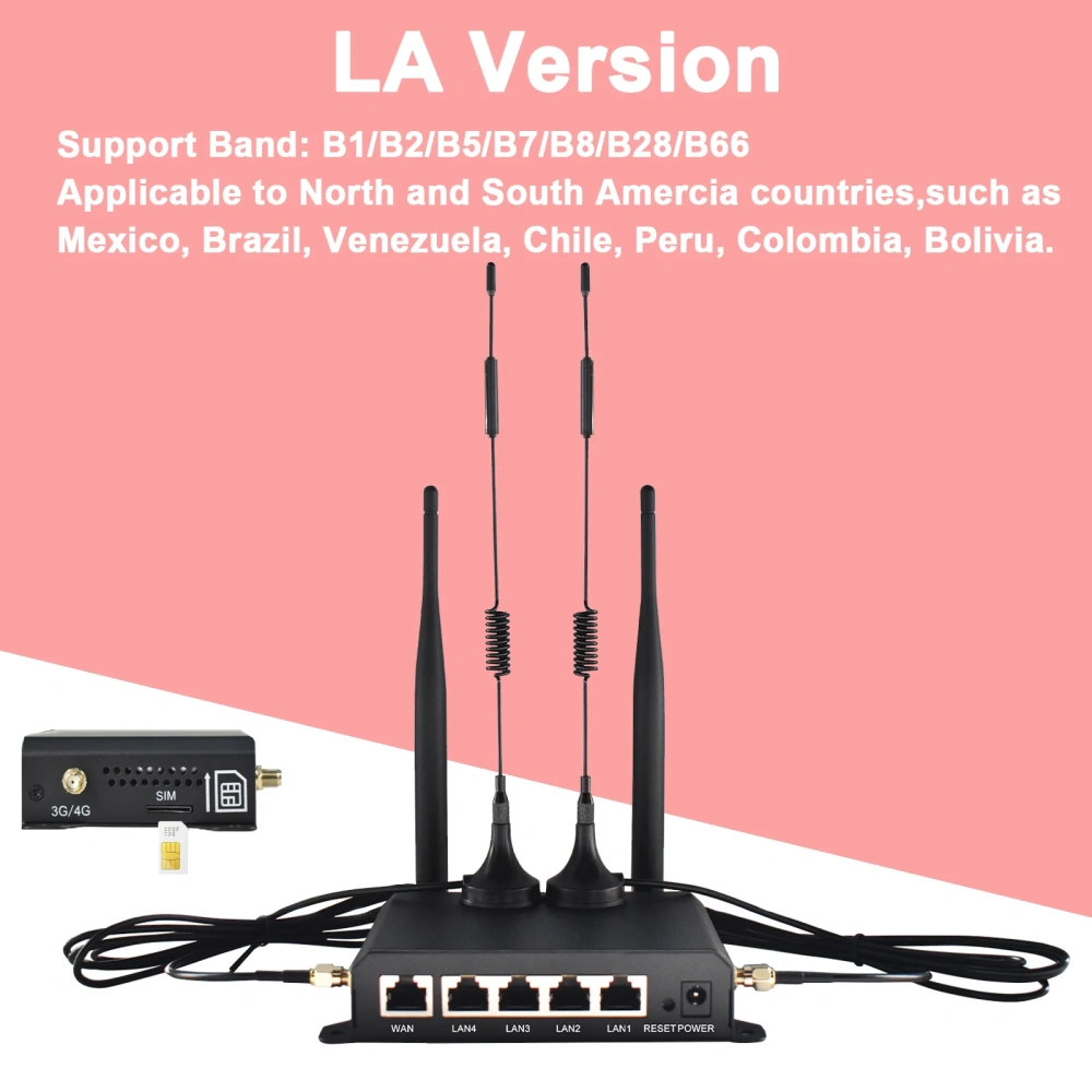KuWFi CAT4 4G LTE Router 300Mbps 2.4Ghz Wireless WiFi Router wtih WAN 4x LAN Port AP Repeater Mode Detachable External Antennas