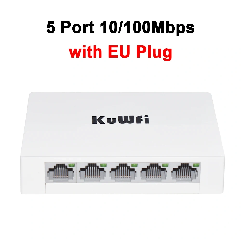 KuWFi 5/8 Port Desktop Network Switch 10/100/1000Mbps Gigabit Ethernet Switch Fast RJ45 Port Auto MDI/MDIX for PC Camera Router