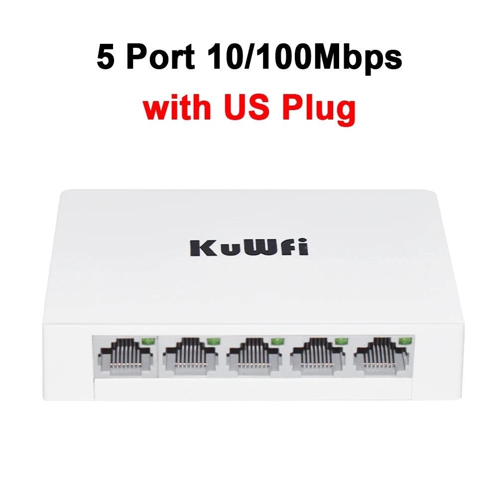 KuWFi 5/8 Port Desktop Network Switch 10/100/1000Mbps Gigabit Ethernet Switch Fast RJ45 Port Auto MDI/MDIX for PC Camera Router