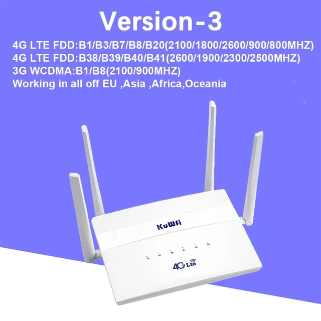 KuWFi 4G LTE Router Cat4 Wireless WiFi Router 4G SIM Wifi Router 2.4G 5.8G Dual Band 750Mbps Roteador LAN WAN Support 32 Users