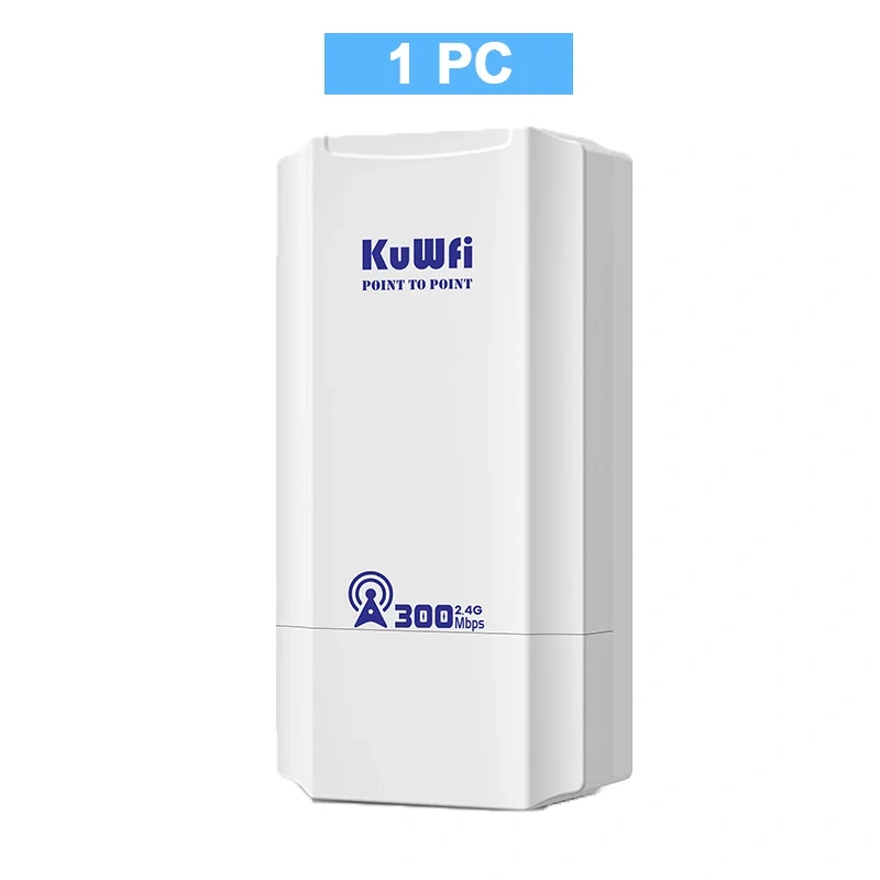 KuWFi 300Mbps Outdoor CPE Bridge 2.4Ghz Wireless Wi-fi Signal PTP PTMP Long Distance Extender AP Repeater Mode IP65 with 24V POE