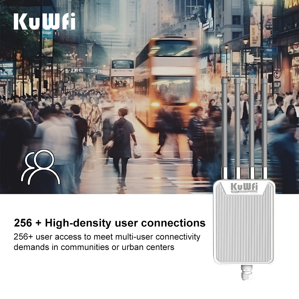 KuWFi High-Power Mesh WiFi 6 Outdoor Access Point AX3000 500m Range 2.4G/5.8G Dual Band IP67 AP for Farming Estates