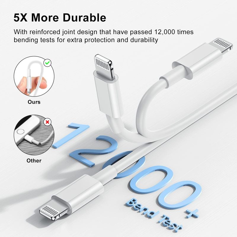 Awsome iPhone Charger,Fast Charging Lightning Cable iPhone Charger Cord Compatible iPhone 14/13/12/11 Pro Max/XS MAX/XR/XS/X/8/7 Plus iPad AirPods