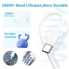 Awesome USB C to USB C Cable for Apple iPhone 15 Charger Cable 2pack 6FT 60W