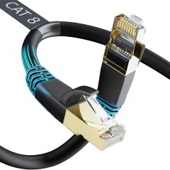 Awesome Cat8 Ethernet Cable, Outdoor&Indoor, 6FT Heavy Duty High Speed 26AWG, 2000Mhz with Gold Plated RJ45 Connector, Weatherproof S/FTP UV Resistant for Router, Modem, PC, Gaming, PS5, Xbox