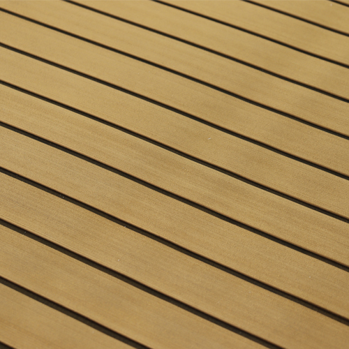 Plancher de bateau en mousse de feuille de faux teck résistant aux UV marine teck clair et noir