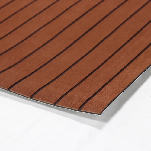 Plancher de bateau en mousse de feuille de faux teck résistant aux UV marine marron foncé et noir